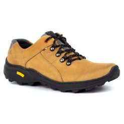 Olivier Męskie buty trekkingowe 296GT żółte. Żółte trekkingi męskie ze skóry, bez zapięcia. Za 319.69 zł.