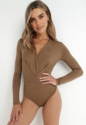 Brązowe Body Candletree. Brązowe body Born2be, z aplikacjami, z jeansu. Za 79.99 zł.