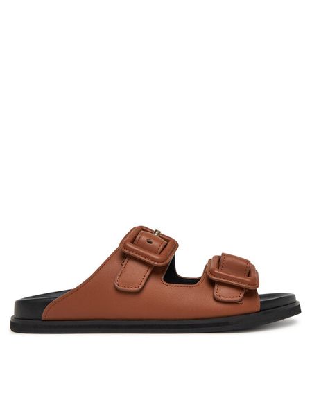 BOSS Klapki 50542329 Brązowy. Brązowe klapki damskie Boss, bez wzorów, ze skóry, bez obcasa, bez zapięcia. Za 849.99 zł.