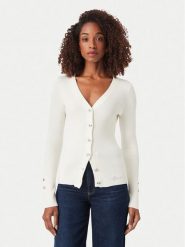 Guess Kardigan W6YR11 Z0950 Kremowy Slim Fit. Białe kardigany damskie Guess, xs, z aplikacjami, z wiskozy, bez kołnierzyka. Za 394.99 zł.