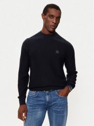 Boss Sweter Anion_S 50527584 Granatowy Regular Fit. Niebieskie swetry męskie Boss, m, bez wzorów, z bawełny, bez kołnierzyka, bez ramiączek. Za 489.99 zł.