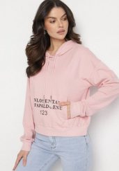 Różowa Casualowa Bluza z Kapturem i Kieszonką Zelotia. Czerwone bluzy damskie Born2be, l, bez wzorów, z jeansu, casualowe, bez ramiączek, z kapturem. Za 59.99 zł.