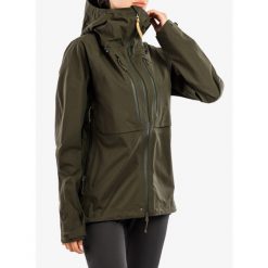 Kurtka damska Fjallraven Keb Eco-Shell Jacket. Zielone kurtki sportowe damskie Fjällräven, bez wzorów, bez ramiączek, bez kaptura, narciarskie. Za 2,340.45 zł.