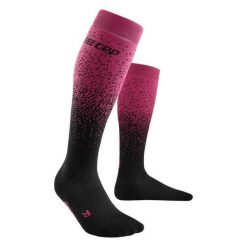 Skarpety kompresyjne damskie sportowe zimowe z wełną merino wysokie Snowfall CEP. Czarne skarpetki damskie CEP, bez wzorów, z wełny. Za 199.00 zł.