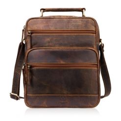 Torba męska skórzana vintage brązowa listonoszka męska Paolo Peruzzi T-127-HBR. Brązowe torby na ramię męskie z materiału, na ramię. Za 259.00 zł.