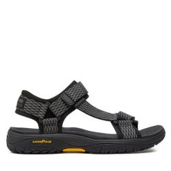 Sandały Skechers. Czarne sandały męskie Skechers, bez wzorów, bez zapięcia. Za 259.99 zł.