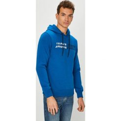 Jack & Jones - Bluza. Niebieskie bluzy męskie Jack & Jones, m, z aplikacjami, z bawełny, bez ramiączek, z kapturem. W wyprzedaży za 69.90 zł.