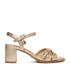 Sandały MEXX. Żółte sandały damskie Mexx, bez wzorów, bez obcasa, na słupku, bez zapięcia. Za 329.99 zł.