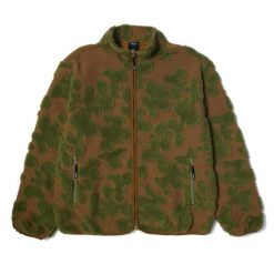 Kurtka turystyczna męska HUF Abstract High Pile Jacquard. Brązowe kurtki męskie HUF, m, bez wzorów, z polaru, sportowe, bez kaptura. W wyprzedaży za 529.00 zł.