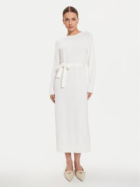 Max Mara Leisure Sukienka dzianinowa Scrivia 24263260 Biały Regular Fit. Białe sukienki damskie Max Mara Leisure, s, bez wzorów, z dzianiny, bez kołnierzyka, bez ramiączek. Za 1,149.00 zł.