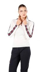 Asya - Sweter Damski ze 100% Wełny Merino S, Biały. Białe swetry nierozpinane damskie WOOLONA, na zimę, l, bez wzorów, z materiału, biznesowe, bez kołnierzyka, bez ramiączek. Za 720.00 zł.