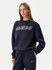 Guess Bluza V4BQ15 K7UW2 Granatowy Regular Fit. Niebieskie bluzy damskie Guess, l, z aplikacjami, z wiskozy, bez ramiączek, bez kaptura. Za 229.99 zł.