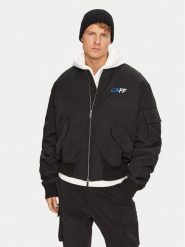 Off-White Kurtka bomber OMEH049S23FAB0011001 Czarny Regular Fit. Czarne kurtki męskie OFF-WHITE, l, bez wzorów, z syntetyku, bez kaptura. Za 4,729.00 zł.