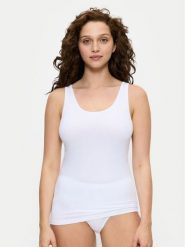 Triumph Top Sense Of Cotton 10224974 Biały Slim Fit. Białe topy damskie Triumph, bez wzorów, z bawełny, bez kołnierzyka, bez ramiączek. Za 49.00 zł.