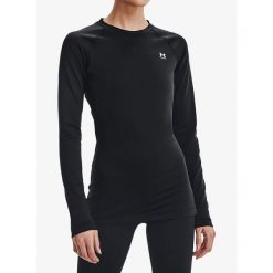 Bluza damska Under Armour ColdGear Authentics Crew. Czarne bluzy damskie Under Armour, s, bez wzorów, bez ramiączek, bez kaptura. Za 172.99 zł.