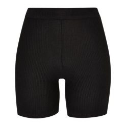 Szorty Damskie Z Dzianiny W Prążki. Czarne szorty damskie Urban Classics, bez wzorów, z dzianiny, sportowe. Za 122.99 zł.