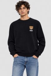MOSCHINO Czarna bluza męska z logo, Rozmiar L. Czarne bluzy sportowe męskie MOSCHINO, l, bez wzorów, bez kaptura. W wyprzedaży za 689.99 zł.