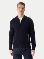 Tommy Hilfiger Kardigan MW0MW41543 Granatowy Regular Fit. Niebieskie swetry męskie Tommy Hilfiger, m, bez wzorów, z bawełny, bez kołnierzyka, bez ramiączek. Za 749.99 zł.