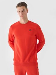 4F Bluza dresowa nierozpinana bez kaptura męska - pomarańczowa S. Brązowe bluzy męskie 4F, m, bez wzorów, z bawełny, klasyczne, bez ramiączek, bez kaptura. W wyprzedaży za 79.99 zł.