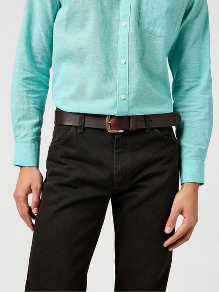 WRANGLER MĘSKI PASEK WRANGLER WEST BELT BROWN 112365274. Brązowe paski męskie Wrangler. Za 99.99 zł.