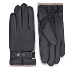 Rękawiczki Męskie Lasocki. Czarne rękawiczki męskie Lasocki, bez wzorów. Za 129.99 zł.