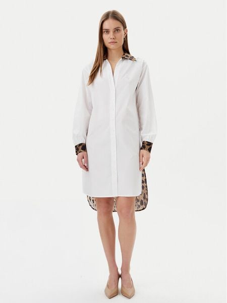 LOLA CASADEMUNT Sukienka koszulowa LS2515040 Biały Regular Fit. Białe sukienki damskie LOLA CASADEMUNT, s, bez wzorów, z bawełny, bez kołnierzyka, bez ramiączek, koszulowe. Za 349.99 zł.