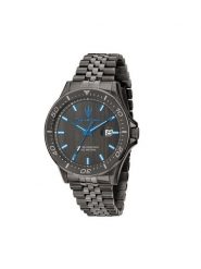 Maserati Zegarek Attrazione R8853154003 Czarny. Czarne, analogowe zegarki męskie maserati, bez wzorów, ze stali. Za 1,289.00 zł.