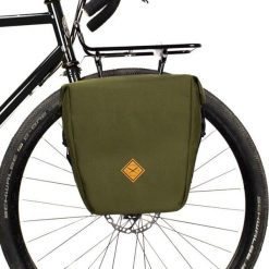 Torba rowerowa Pannier Large Olive RESTRAP. Zielone torby na laptopa damskie RESTRAP, bez wzorów, z materiału. Za 492.20 zł.