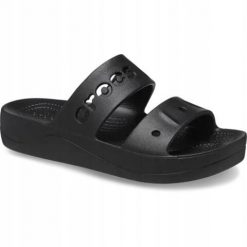 Klapki Dla Dorosłych Crocs Baya Platform. Brązowe klapki męskie Crocs, bez wzorów, z materiału, bez zapięcia. Za 139.99 zł.