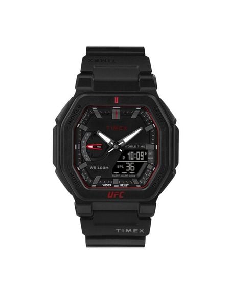 Timex Zegarek UFC Colossus TW2V55200 Czarny. Czarne, analogowe zegarki męskie Timex, bez wzorów. Za 549.99 zł.
