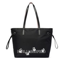 Torebka KARL LAGERFELD. Czarne shopperki damskie KARL LAGERFELD, bez wzorów, bez dodatków. Za 849.99 zł.