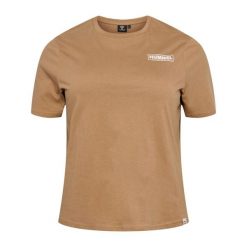 Koszulka damska Plus Hummel Legacy. Brązowe bluzki damskie Hummel, bez wzorów, sportowe, bez kołnierzyka, bez ramiączek. Za 124.50 zł.
