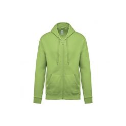Bluza z kapturem i zamkiem błyskawicznym Kariban. Zielone bluzy damskie KARIBAN, uniwersalny, bez wzorów, z bawełny, bez ramiączek, z kapturem. Za 195.50 zł.