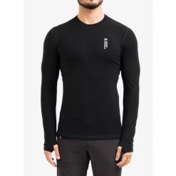 Bluza termoaktywna męska Mons Royale Cascade Merino Flex 200 LS. Czarne bluzy męskie Mons Royale, na zimę, m, bez wzorów, sportowe, bez ramiączek, bez kaptura. Za 329.99 zł.