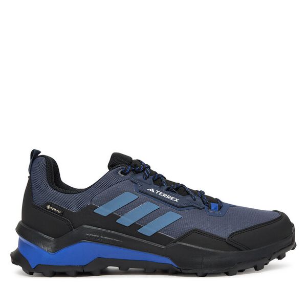 Trekkingi adidas. Niebieskie buty zimowe męskie Adidas, bez wzorów, z gore-texu, bez obcasa, bez zapięcia. Za 409.99 zł.