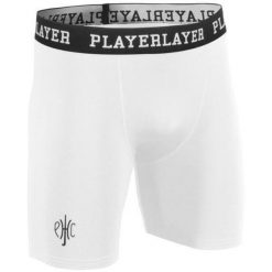 Męskie elastyczne spodenki Playerlayer w kolorze białym. Białe szorty męskie POWERLAYER, bez wzorów. Za 142.99 zł.