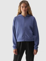 4F Bluza dresowa rozpinana z modalem damska - granatowa XXL. Niebieskie bluzy damskie 4F, xs, bez wzorów, z dresówki, sportowe, bez ramiączek, z kapturem. W wyprzedaży za 79.99 zł.