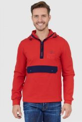 AERONAUTICA MILITARE Czerwona bluza męska z kapturem i suwakiem. Czerwone bluzy męskie Aeronautica Militare, m, bez wzorów, z kapturem. W wyprzedaży za 399.99 zł.