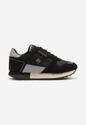 Czarne Buty Sportowe Sneakersy z Ozdobnymi Wstawkami Vevilira. Czarne buty sportowe męskie Born2be, bez wzorów, z jeansu, bez zapięcia. Za 99.99 zł.