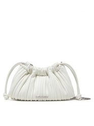 Calvin Klein Torebka Drawstring Plisse Conv Mini Cb P LV04F3077G Biały. Białe torebki do ręki damskie Calvin Klein, bez wzorów, ze skóry, bez dodatków. Za 259.99 zł.