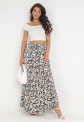 Czarno-Różowa Rozkloszowana Maxi Spódnica z Bawełny Wiązana Troczkiem Sedja. Czarne spódnice damskie Born2be, na co dzień, l, bez wzorów, z bawełny, eleganckie, maxi, rozkloszowane. Za 69.99 zł.