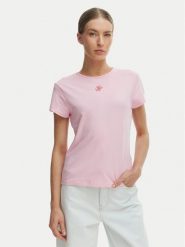 Tommy Hilfiger T-Shirt WW0WW48710 Różowy Slim Fit. Czerwone t-shirty damskie Tommy Hilfiger, xs, bez wzorów, z bawełny, bez kołnierzyka, bez ramiączek. Za 169.99 zł.