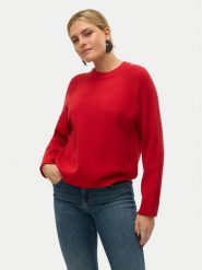 Vero Moda Sweter Gold 10315516 Czerwony Regular Fit. Czerwone swetry nierozpinane damskie Vero Moda, s, bez wzorów, z wiskozy, bez kołnierzyka, bez ramiączek. Za 89.99 zł.