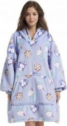 Bluza pluszowa z kapturem comfy koc oversize ciepła pingwin śnieżynka zima. Bluzy damskie Pan i Pani Gadżet, na zimę, bez wzorów, bez ramiączek, z kapturem. Za 99.00 zł.