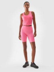 4F Legginsy krótkie treningowe damskie - różowe XL. Czerwone legginsy damskie 4F, bez wzorów, z dzianiny. W wyprzedaży za 39.99 zł.