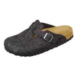 Klapki damskie Birkenstock Boston Anthracite Felt. Klapki damskie Birkenstock, bez wzorów, z materiału, bez obcasa, bez zapięcia. Za 469.00 zł.