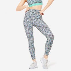Legginsy fitness damskie Domyos. Legginsy damskie DOMYOS, bez wzorów, z elastanu. W wyprzedaży za 49.99 zł.
