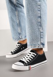 Czarno-Białe Trampki z Niską Cholewką Lileva. Czarne trampki i tenisówki damskie Born2be, bez wzorów, z jeansu, przed kostkę, bez zapięcia. Za 39.99 zł.
