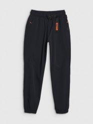 4F Spodnie casual damskie - czarne XL. Czarne spodnie materiałowe damskie 4F, bez wzorów, z materiału, casualowe. W wyprzedaży za 139.99 zł.