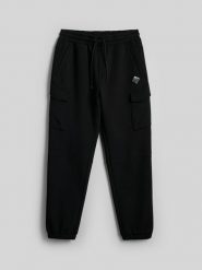 4F Spodnie dresowe cargo męskie - czarne S. Czarne spodnie sportowe męskie 4F, m, bez wzorów, z dresówki, trekkingowe. Za 229.99 zł.